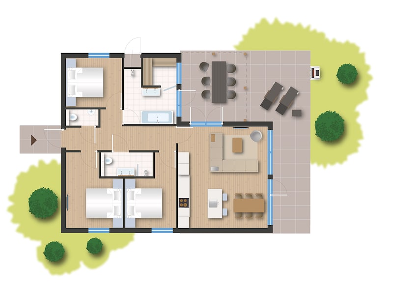 VIP Seafront cottage 6 personen